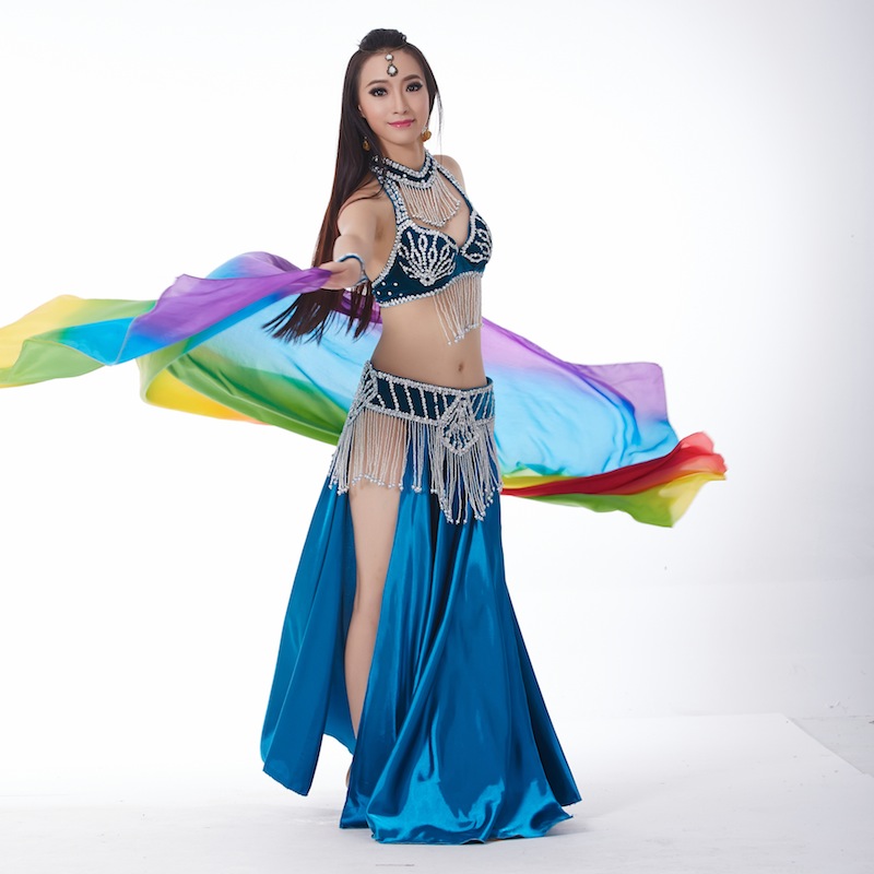 6 Pieces Dancewear Polyester Belly Dance Performance Costumes For Women 6 Pieces Dancewear Polyester Belly Dance Performance Costumes For Women